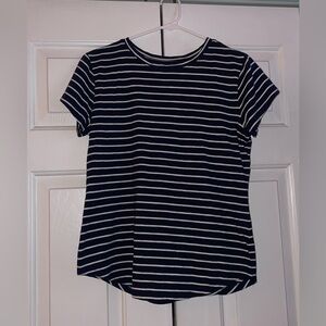Sonoma Navy and White Striped Short Sleeve Tee